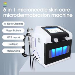 2022 portable 6 en 1 Hydra Facials Machine RF MTS dermapen aiguilles Rajeunissement de la peau Microdermabrasion