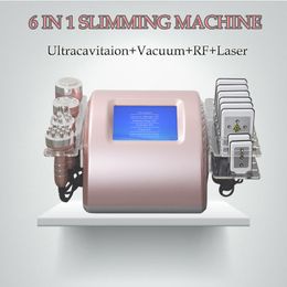 2022 Máquina portátil del sistema de cavitación al vacío RF 6 en 1 Máquina de cavitación ultrasónica 40K Eliminar grasas del vientre Máquina de adelgazamiento al vacío
