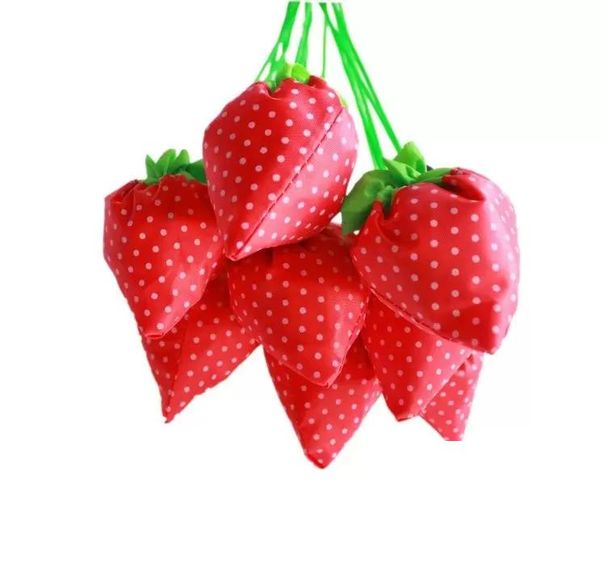 2022 sacs à provisions portables créatif fraise sac pliable cadeau shopping réutilisable protection de l'environnement éco sacs à provisions 38x59cm