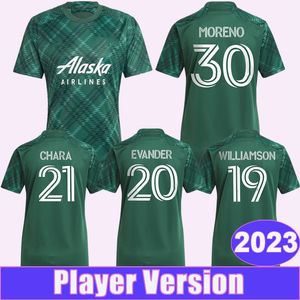 2023 Portland Timbers Player Version Camisetas de fútbol para hombre BRAVO MORA BLANCO NIEZGODA CHARA Y.CHARA Camiseta de fútbol local Uniformes de manga corta