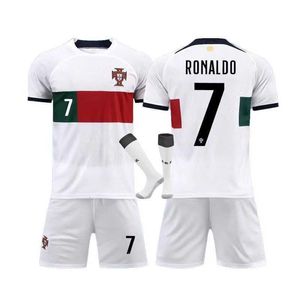 2022 Portugal Thuis- en Uitshirt nr. 7 Cristiano Ronaldo Voetbaltrainingsset voor kinderen voor volwassenen + sokken