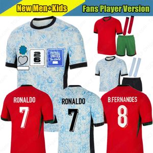 24 25 Portuguesa Portugal Soccer Jerseys Fernandes Ronaldo Cristiano Portugieser 2024 Euro Cup Football Shirts Men Kids Kit Team B.Fernandes Joao Felix 2025 Red