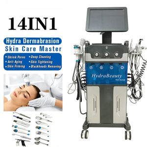 2022 Puissante aspiration hydrs eau du visage microdermabrasion peau nettoyage en profondeur hydrafaciasls machine oxygène mésothérapie pistolet RF lifting rajeunissement du visage hydro 14 en 1