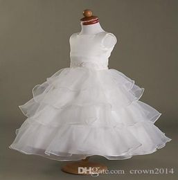 2022 Robes princesses petites blanches filles mode décolleté carrée enge