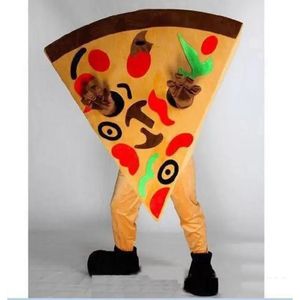 2022 Costume de mascotte de pizza mignonne professionnelle Halloween Noël Déguisement de fête Aliments Dépliants publicitaires Vêtements Carnaval Unisexe Adultes Tenue