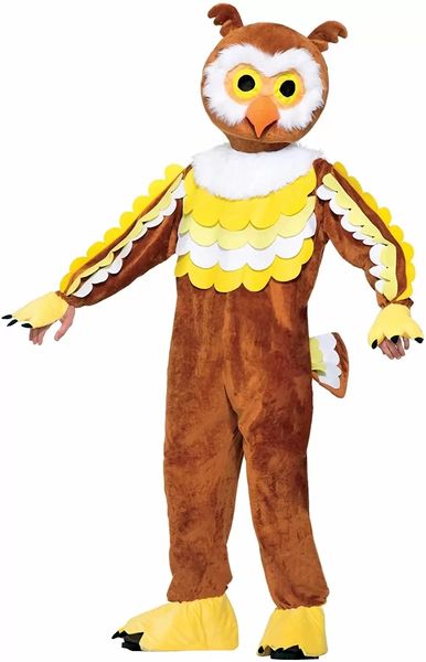 2022 Costume de mascotte de hibou pelucheux professionnel Halloween Noël Fantaisie Robe de soirée Costume de personnage de dessin animé Carnaval Unisexe Adultes Tenue