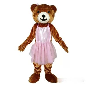 2022 professionnel rose jupe ours mascotte costume Halloween noël fantaisie robe de soirée personnage de dessin animé costume carnaval unisexe adultes tenue