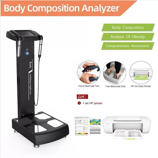 2022 Professional Minceur Machine Multi-Fréquence Analyseur de Composition Corporelle Échelle de Graisse Mfbia Avec Imprimante A4 Hauteur Poids Machine Capteur À Ultrasons