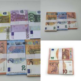 2022 Prop Money Toys Dollar Euros 10 20 50 100 200 500 faux billets commémoratifs jouet pour enfants cadeaux de Noël ou film vidéo 100 PCS / Pack1X8A