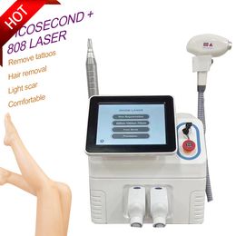 2022 Protable 2 en 1 808Nm Diode Laser Hair Remove Beauty Items Machine Picosecond Tattoo Removal Pigment Freckle