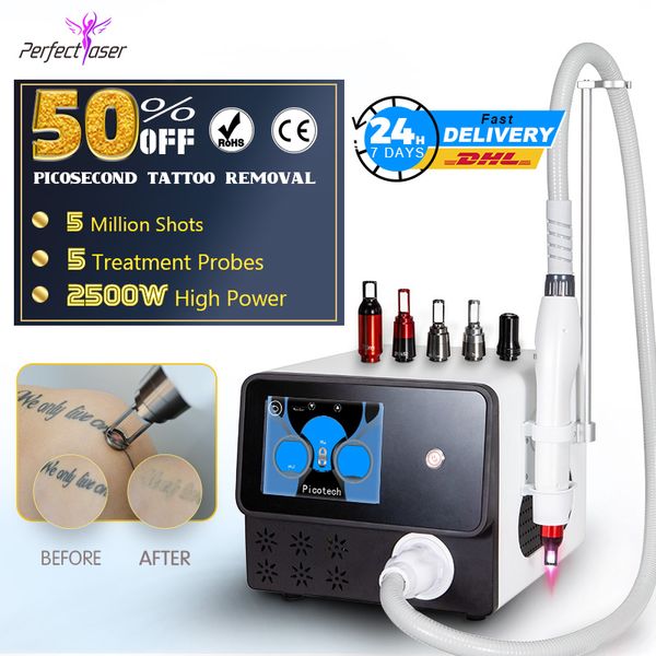 2024 Protable PicoseCond Pico Laser Tattoo Repoval Machine Whitening Remover Colorful Dark Color Pigmentation Tattoo Dhl