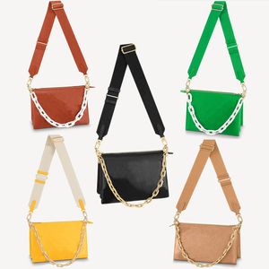 Sac pour femmes en cuir véritable de haute qualité Design de luxe sac pour femmes chaîne gaufrage portefeuilles simple épaule Messenger sacs à bandoulière