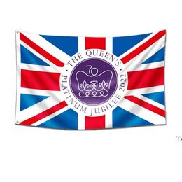 2022 Queen Elizabeth II Platina's Jubilee Flag Union Jack Vlaggen The Queens 70th Anniversary British Christianity Souvenir JLE13637