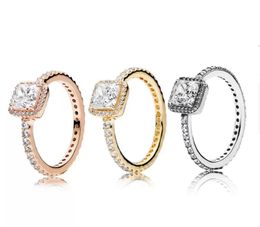 2022 Real 925 Sterling Silver CZ Diamond Bague avec logo Boîte d'origine Fit Style Bague de mariage en or 18 carats Bijoux de fiançailles pour femmes Q060743596488