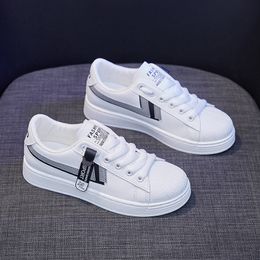 2022 zapatos blancos de primavera de cuero real, deportes informales para correr, Forrest Gump, talla de mujer 35-40