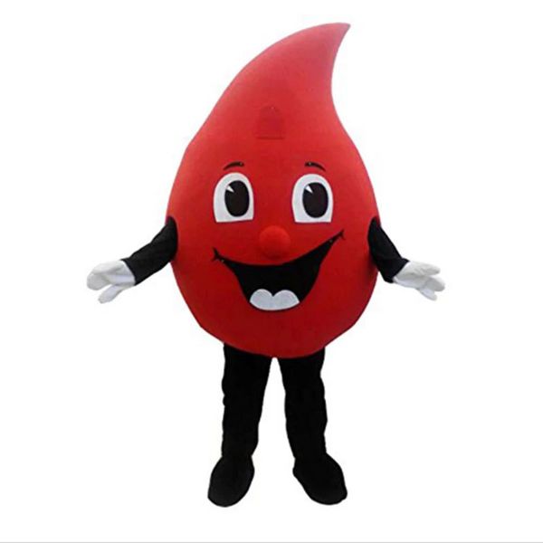 Costume de mascotte goutte de sang rouge, déguisement fantaisie pour activités de bien-être public, saint-valentin, 2022