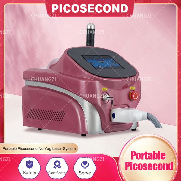 2023 Red Efficient Safe Portable Version RF Equipment New Q-switched Nd Yga Laser Tattoo Removal Skin Second Beauty Device