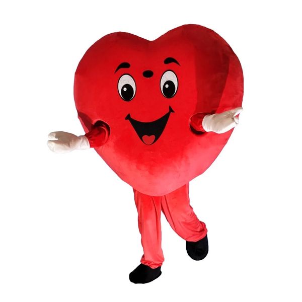 2022 Costume de mascotte d'amour de coeur rouge Halloween fête d'anniversaire de noël saint valentin