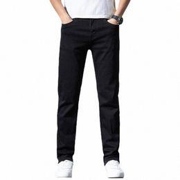 2022 Regular Fit Straight Stretch Jeans Style classique Fi Pantalon en denim décontracté Pantalon de marque masculine h0IO #