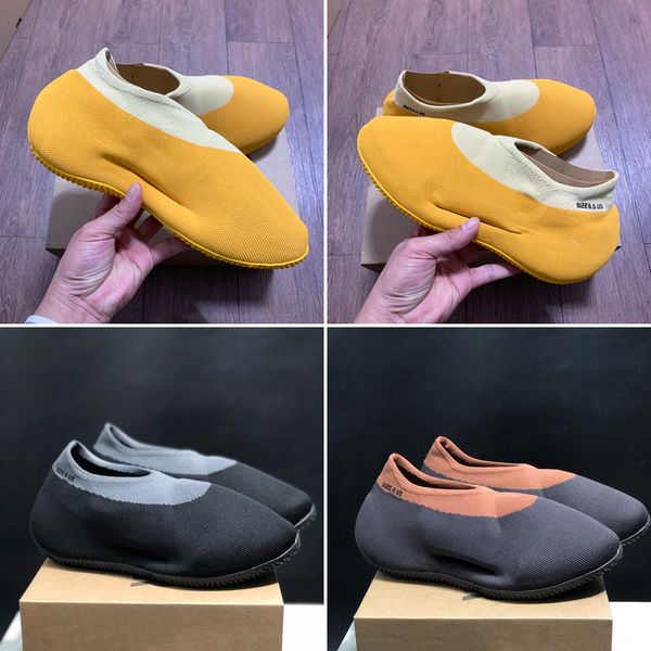 2022 Lanzamiento Zapatillas de correr de calidad superior Knit Runner Sulphur Stone Carbon Black Grey Hombres Mujeres Moda Sneaker Sport con caja