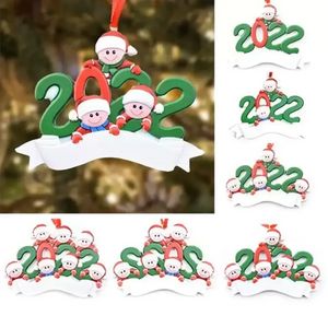 2022 decoraciones navideñas de resina adornos para árboles al aire libre cabezas colgantes DIY regalo de recuerdo de fiesta 0811