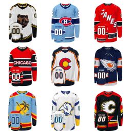 Aangepaste heren vrouwen jeugd 2022 omgekeerde retro hockey jerseys eenden coyotes canadiens vlammen Bruins Hurricanes Blackhawks Avalanche Stars Oilers Sabres Canucks S