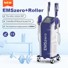 NIEUW RF Body vormgevende blauw verticaal 2 in 1 EmsZero Roller Device Verhoog spiervermindering Vetefficiënte schoonheidssalon 5000W