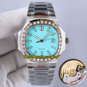 2022 RFF 5711/1A/018 Japón Miyota 8215 Reloj automático para hombre Esfera azul Cuadrado Diamante Bisel Pulsera de acero inoxidable 40 mm Modelo conjunto 170 Aniversario Relojes de eternidad