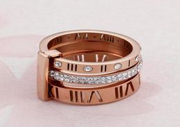 2022 Bague Designer Femmes En Acier Inoxydable Rose Or Chiffre Romain Bague De Mode De Mariage De Fiançailles Bijoux Anniversaire Cadeau2562099