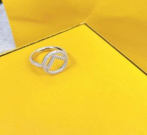 2022 Ring Voor Dames Modeontwerper Zilveren Ringen Diamant Letter F Ring Verlovingen Voor Dames 925 Zilver Sieraden Ornamenten 220222999210