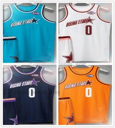 Maillots de basket-ball des étoiles montantes 2022 Precious Achiuwa 5 Desmond Bane 22 Saddiq Bey 41 Anthony Edwards 1 Tyrese Haliburton 0 Jaden Hardy 1 Isaiah Stewart 28 Blanc