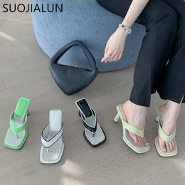 2022 Round Femmes Suojialun Sandales Summer Nouveau pantoufle High Heels Ladies Elegant Party Robe Sandal Shoes Slip on Outdoor Beach Tlides T230208 317