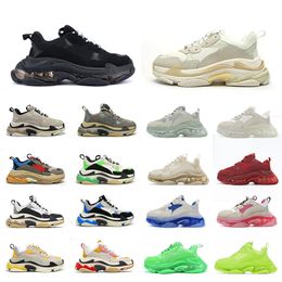 2022 hardloopschoenen platform sneakers zwart wit beige donkergrijze oranje kaki roest roze gebleven licht tan jogging wandelen triple s designer mannen vrouwen