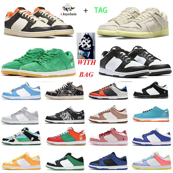 2023 Chaussures de créateurs Skate Low Chaussures de course Panda Blue Paisley Noir Blanc Unc Ice Art abstrait Momie Halloween Solstice d'hiver Gulf 58 Baskets de sport Baskets