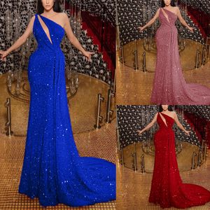 2022 LAGNEMINED SLIM RODE AVENT CROM JURS Fashion One Shouler Hollow Out Elegant Cocktail Vestido Party Robe Women