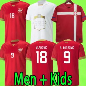 2023 SERBIE Soccer Jerseys KIT ENFANTS Hommes VLAHOVIC 22 23 SERGEJ MITROVIC PAVLOVIC TADIC MILENKOVIC ZIVKOVIC Chemise de football 2023 uniformes