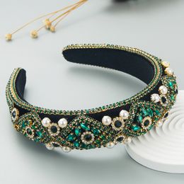 Diademas brillantes con diamantes de imitación para mujer, diademas de Color verde, rojo y dorado, accesorios para el cabello, regalos de joyería, 2022