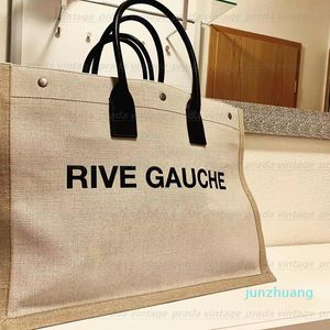 2022 sac shopping designer de luxe sacs à main pour femmes Rive Gauche fourre-tout sac à main été mode lin grands sacs de plage voyage Cross body