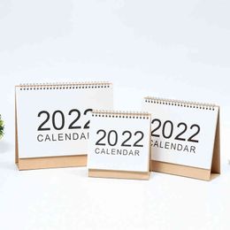 2022 Calendario de escritorio simple Adornos de escritorio creativos Calendarios de notas de trabajo portátiles Planificador de año nuevo Programador diario Escuela Oficina personalizable JY0694