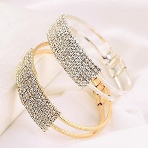 2022 Simple Élégant Carré BraceletBracelet Incrusté Plein Strass Bracelet Mode Multi-rangées Bracelets Fête Cadeau De Noël pour femmes Filles