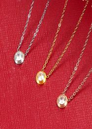 2022 Single CZ Diamant Pendentif Rose Or Argent Couleur Collier pour Femmes Vintage Collier Costume Bijoux seulement avec sac64890898457670