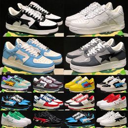 Diseñador Bajo Hombres Zapatos Casuales Bapestar SK8 Stas Color Camo BapeStaesi Combo Baño Rosa Patente Entrenadores Cuero APES Verde Negro Blanco Mujer Zapatillas