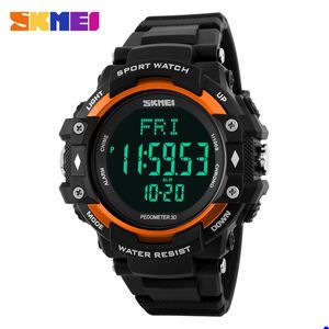 2022 SKMEI Relojes Marca Hombres Podómetro 3D Monitor de ritmo cardíaco Calorías Pantalla digital Reloj Relojes deportivos al aire libre Relogio Masculino Regalo T2