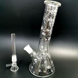 2022 Skull Beker Bong Hookah 5mm Dikke Glow in de Dark Glass Water Pipe Oil Rig DAB Recycler Roken Accessoires Bowl