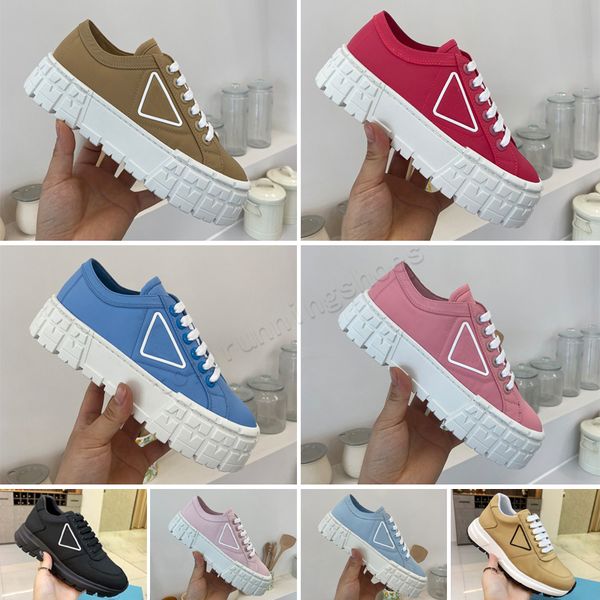 2022 Sneakers Designer Chaussures Mode Casual Chaussures Classiques Femmes Espadrilles Rehausser Toile Et Réel Mocassins En Cuir D'agneau Tone Cap Toe Par