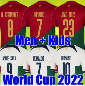 Maillots de football Portugal 2022 Bruno FERNANDES DIOGO J. Coupe du monde Portuguesa Retro 2022 Joao Felix 22 23 Maillot de football BERNARDO Portugieser Men Kids Kit