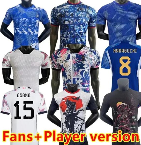 2023 Jerseys de football Dessin animé Isagi Atom Tsubasa Minamino Asano Japon Doan Kubo Ito Femmes Kit Enfants 2023 Uniforme spécial japonais 23 Chemise de football Fan Player Version