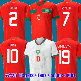 Maillots de football pour hommes HAKIMI Maillot marocain ZIYECH EN-NESYRI Chemises de football hommes enfants kit HARIT SAISS IDRISSI BOUFAL Jersey Maroc chemise de l'équipe nationale 22 23