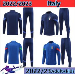 2022 Voetbaltrainingspakken Verratti Shirt Bonucci Barella Immobile Training Italia Chiesa voetbaltruien 2022 2023 ItaliS Tracksuit Jacket Insigne Jorginho Belotti