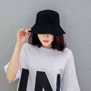 2022 Solid Color Sunhats voor Vrouwen Koreaanse Hip-Hop Fisherman Hat Lente Zomer Outdoor Anti-UV Zonhoeden Trend Sombreros de Mujer G220301